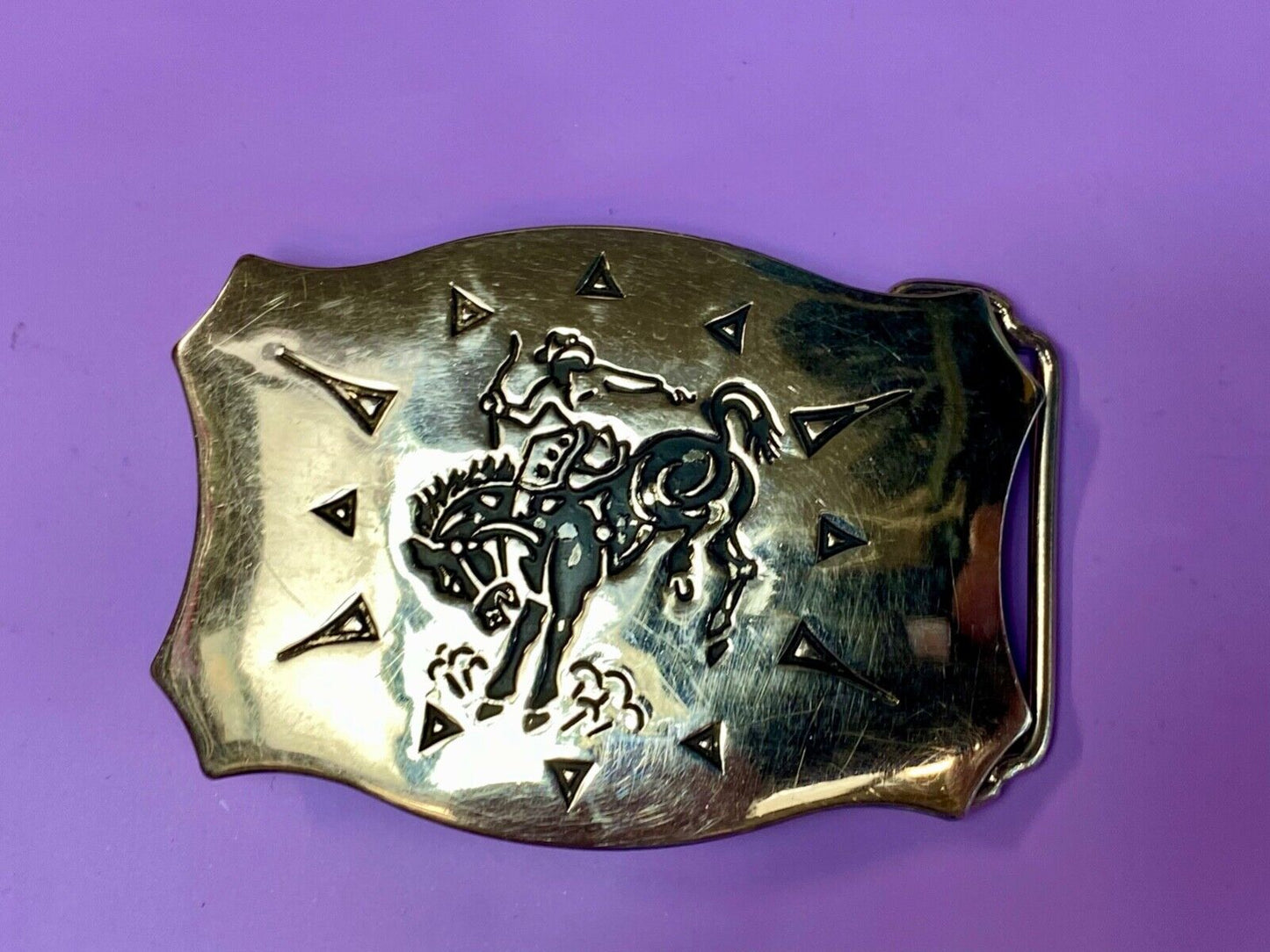 Awesome Chambers belt buckle Western Horseback Cowboy