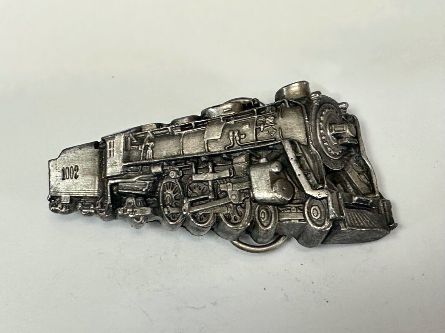 Train Rail Road Steam Engine RR vintage 1978 Bergamot Brass Works belt buckle