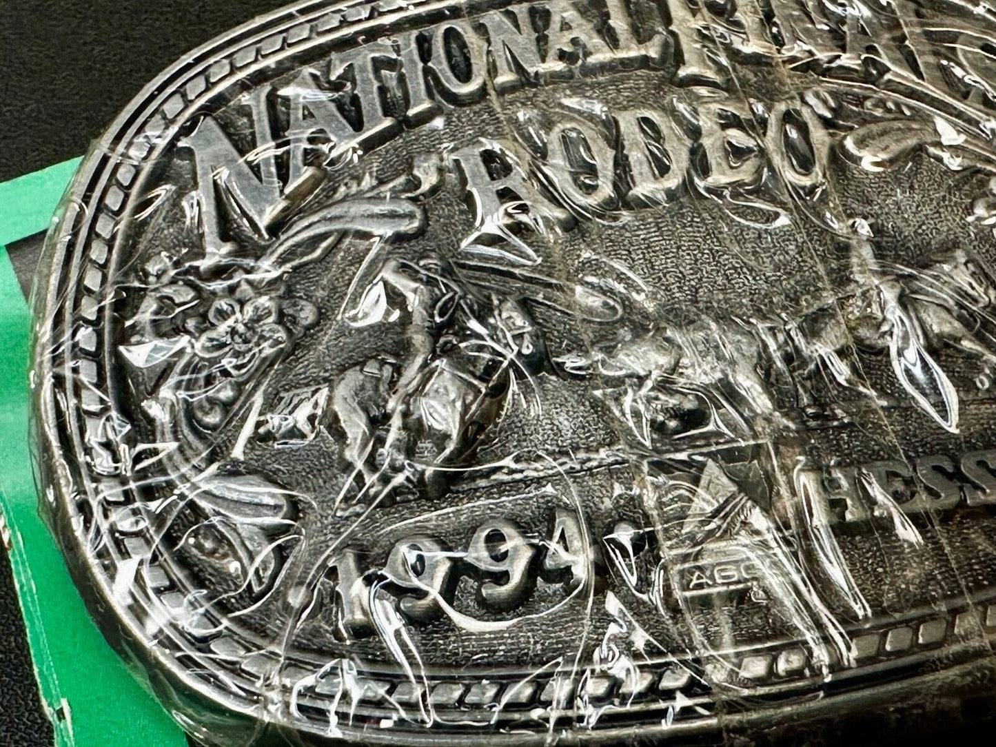 1994 ADM NATIONAL FINALS RODEO YOUTH SIZE NFR NOS WESTERN COWBOY BELT BUCKLE