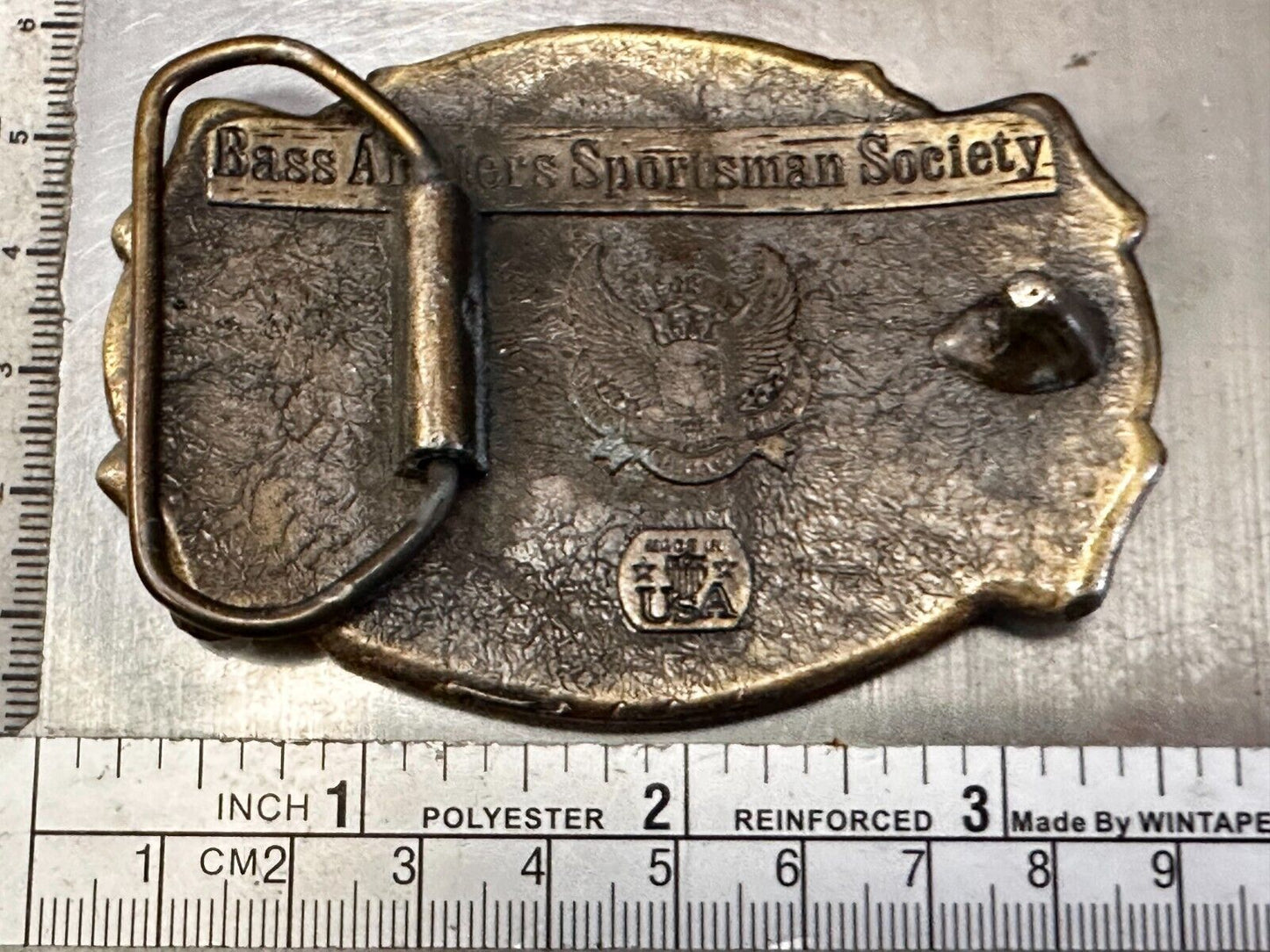Bass Anglers Sportsman Society Fishing Club Belt Buckle