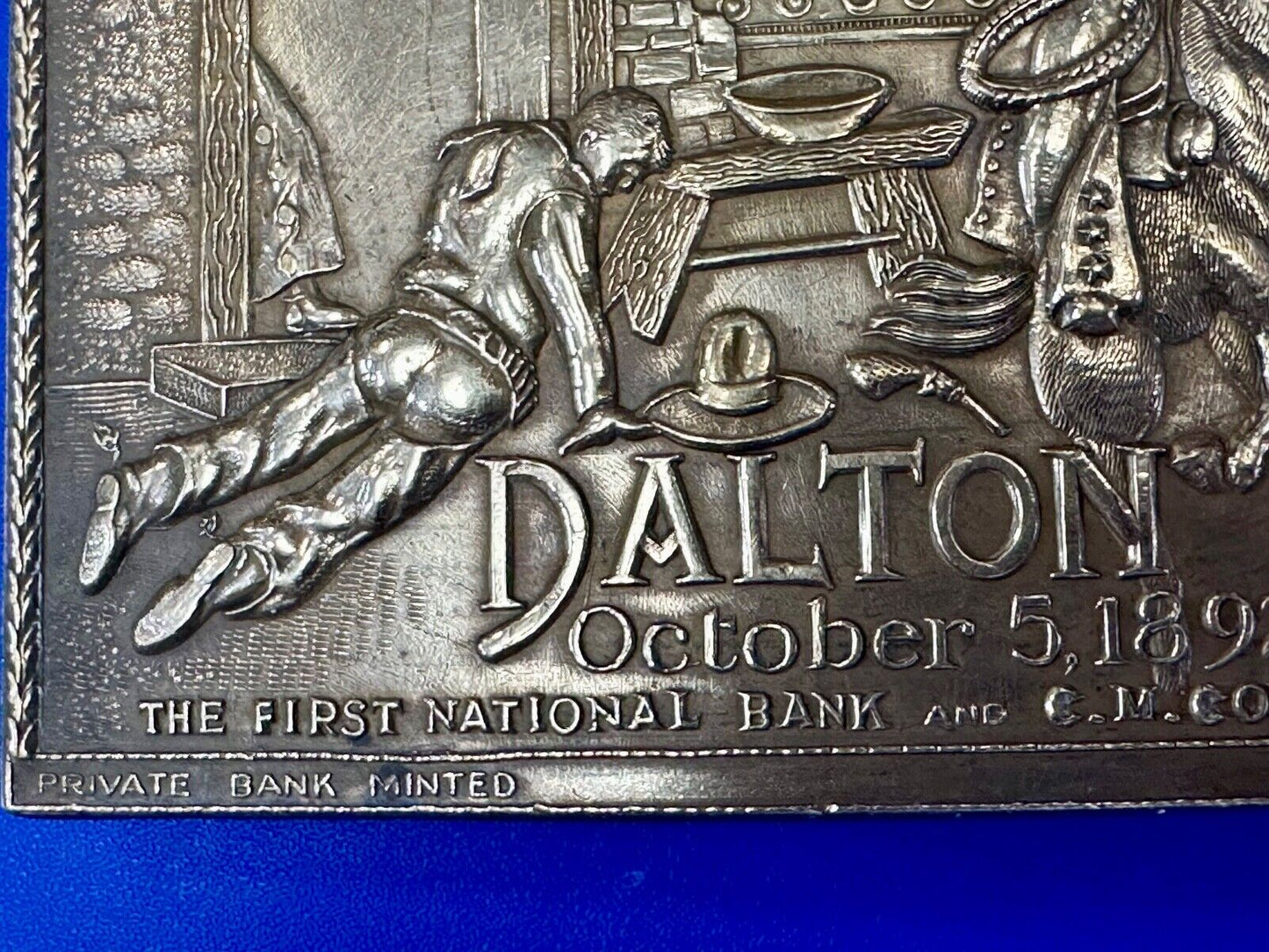 The Dalton Gang Collectors Brass Belt Buckle West Cowboy Style - see Hallmarks!