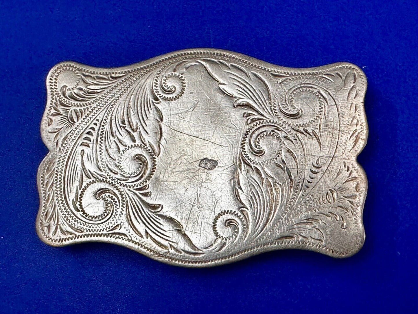 Vintage engraved western flower swirl belt buckle for craft project or to wear!