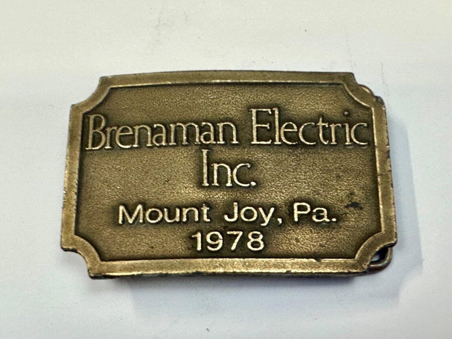 Vintage Brendaman Electric Company Inc - Mount Joy PA Hitline belt buckle