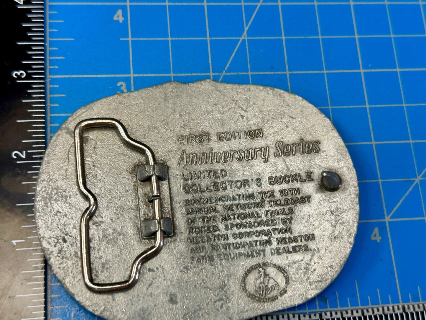 1983 Hesston National Finals Rodeo 25th Anniversary Adult Collectors Belt Buckle