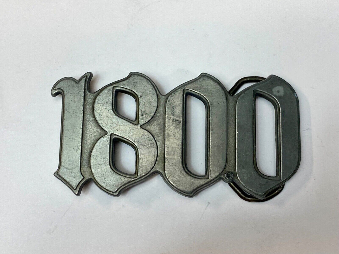 1990s Vintage 1800 Tequila Advertising block letter cut out Belt Buckle