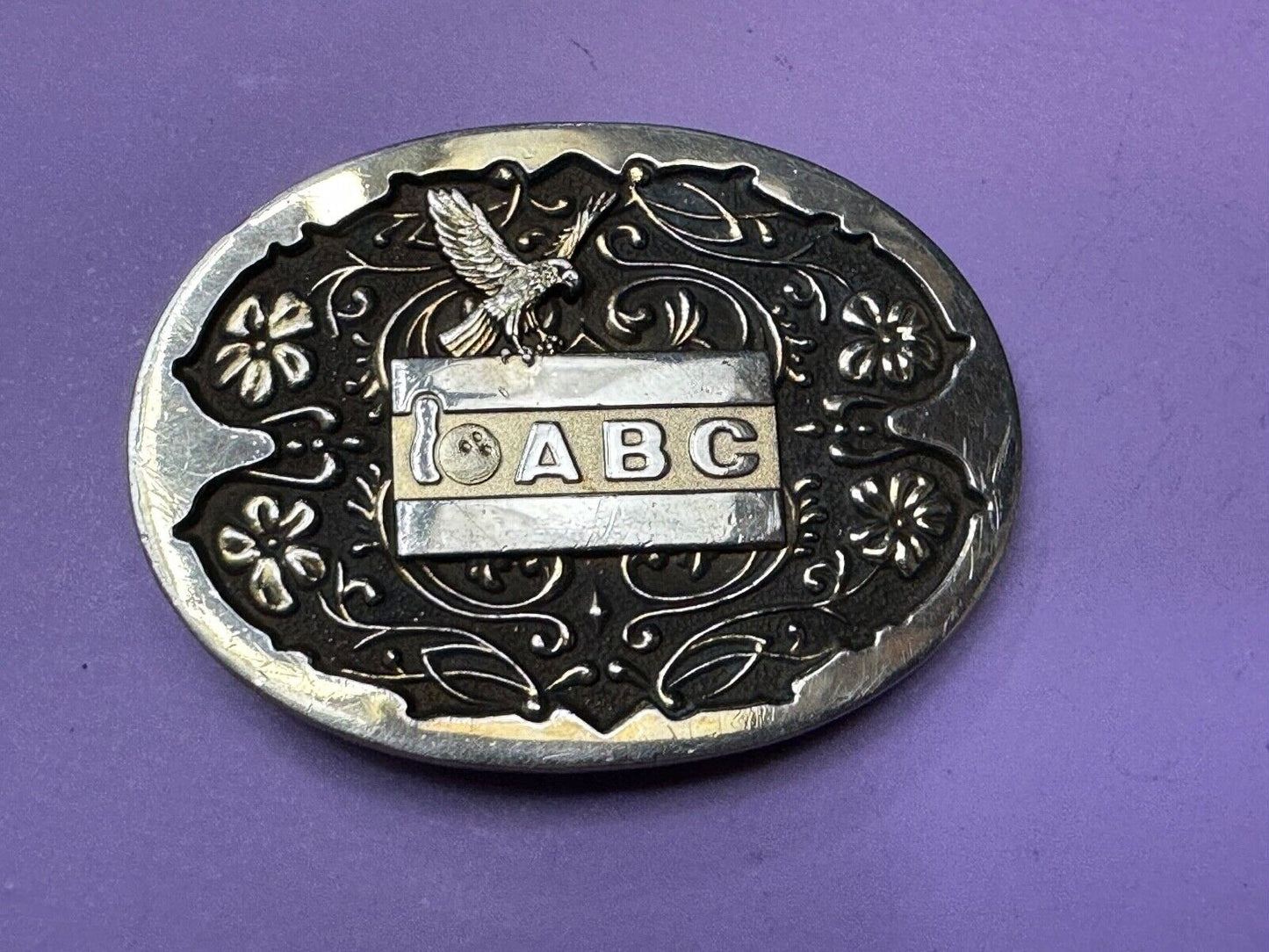 ABC Bowling Trophy Beautiful Sports Award Modern Western Belt Buckle by Balfour