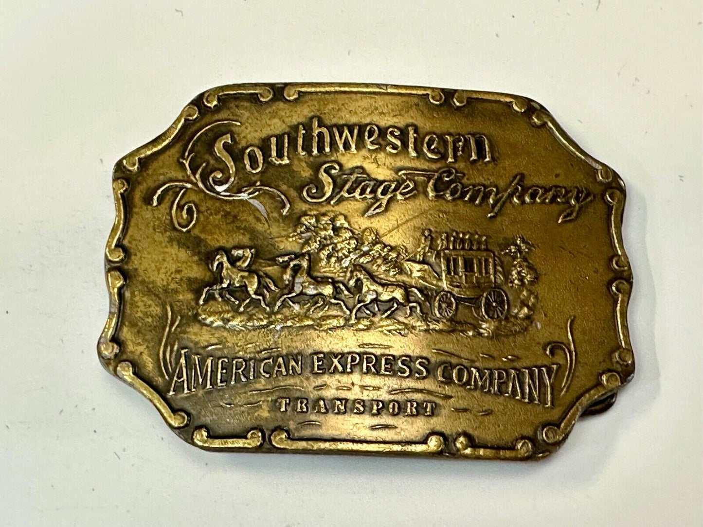 Vintage American Express Southwestern Stage Company Bergamot X-37 belt buckle
