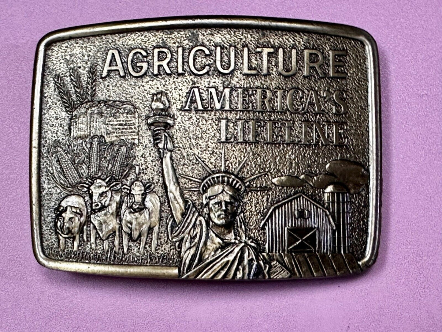 Agriculture America's Lifeline Farming - Statue of Liberty Limited Belt Buckle