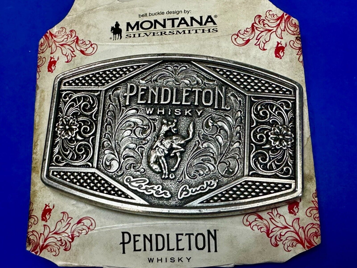 2022 Pendleton whiskey Let'er Buck Rodeo Cowboy Montana Silversmiths Belt Buckle