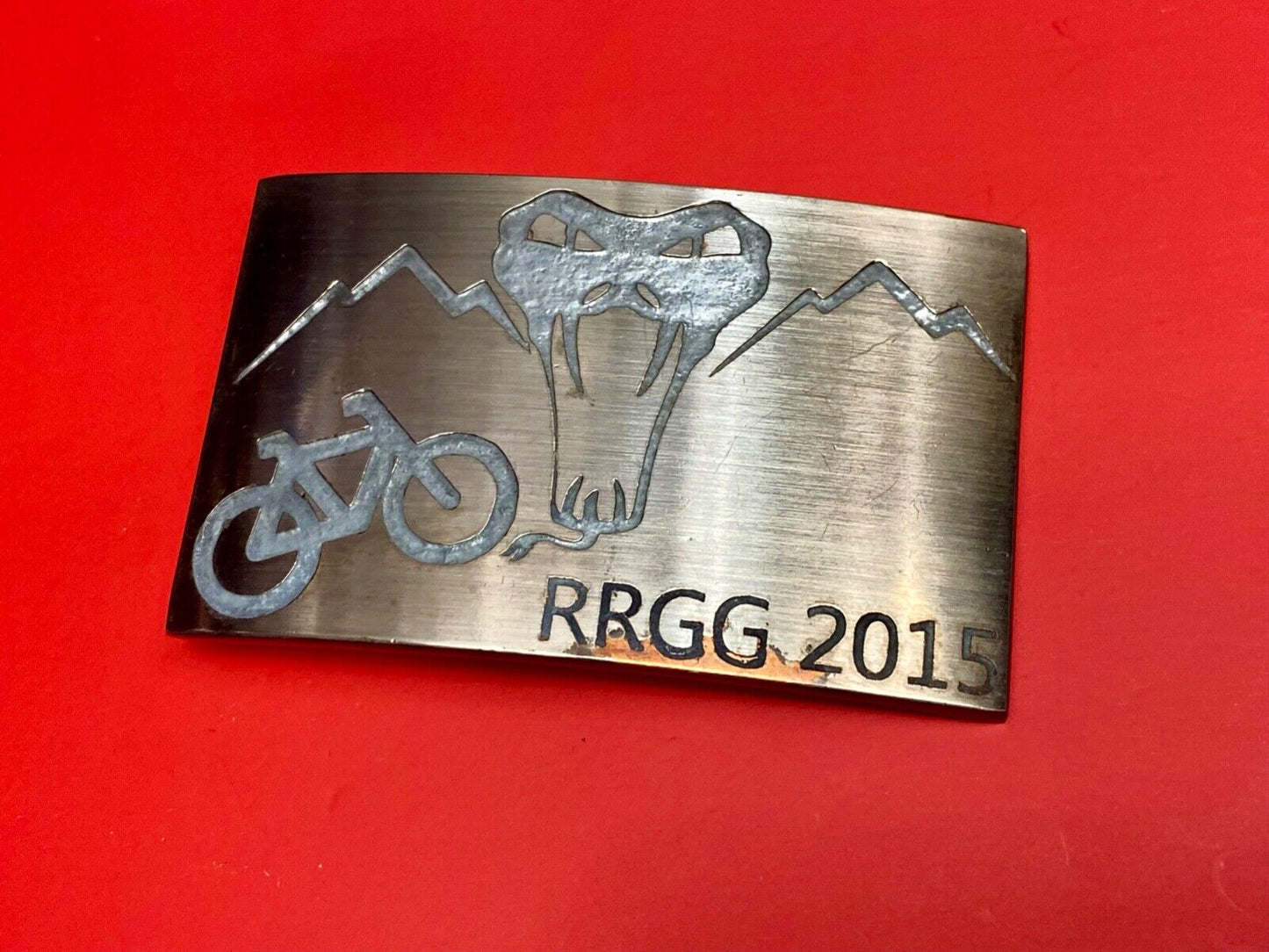 2015 RRGG Mountain Bike Belt Buckle Viper Logo Event Trail Ride Race BMX