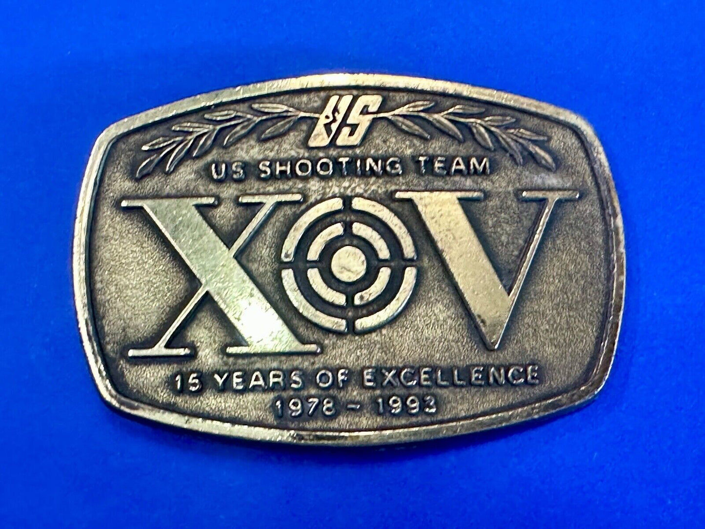 Vintage 1993 US Shooting Team 15 Years of Excellence Team USA Belt Buckle