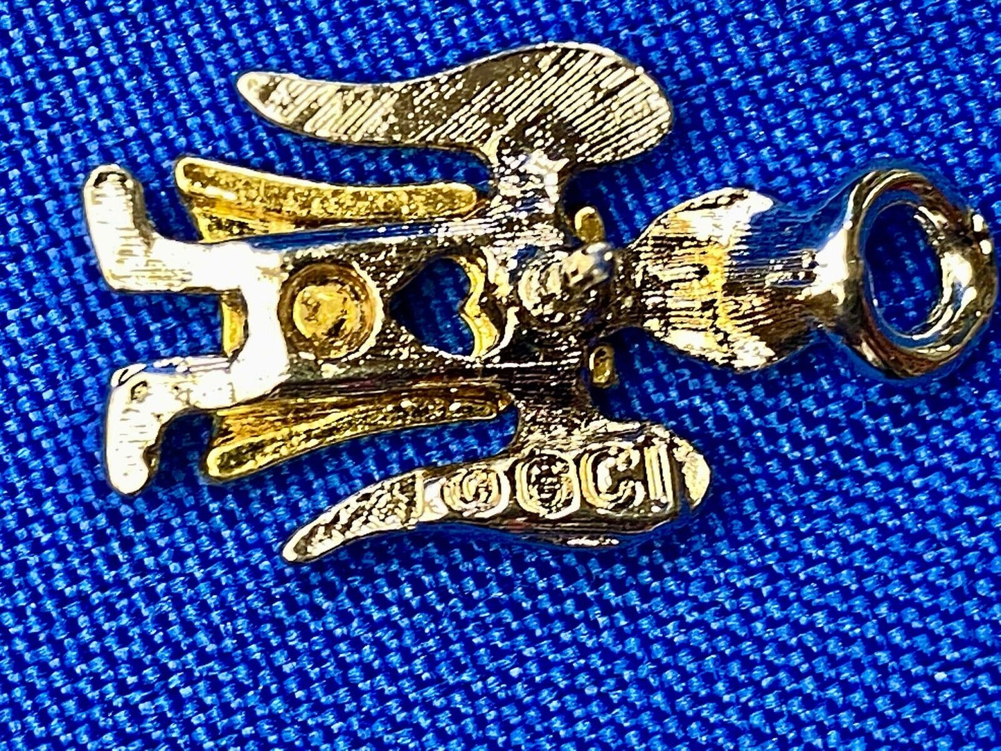 Vintage Angel Heart Brooch Lapel Pin Signed GCI Gold Silver Two Tone 1"