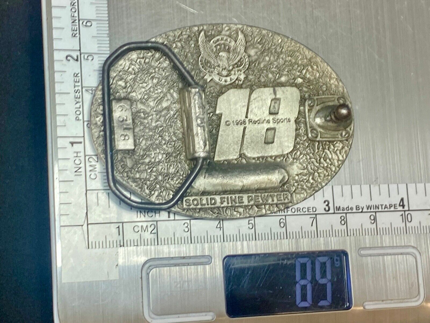 1990'S Bobby Labonte Nascar # 18 Pre Loved Belt Buckle By Redline Sports