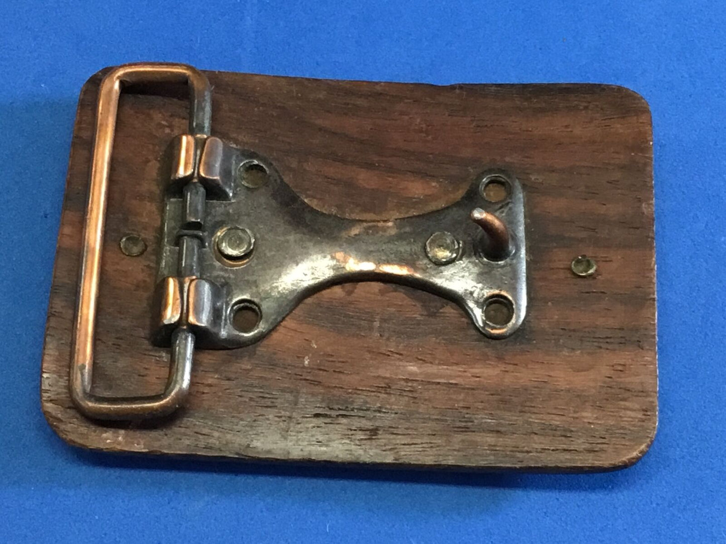 Bicentennial 1776-1976 American Fife & Drum Artisan Wood Belt Buckle