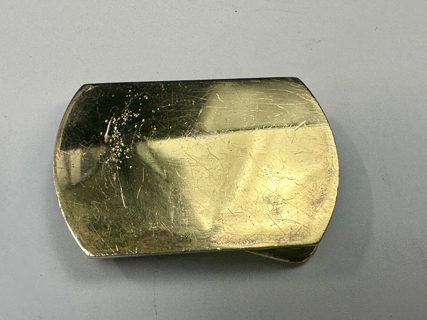 Artisan 2.5" wide rounded corner brass tone dress belt buckle