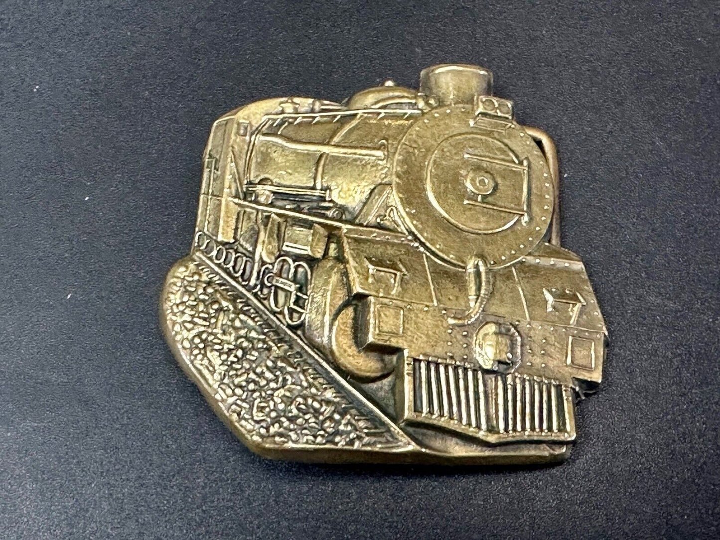 Train Rail Road Steam Engine vintage solid brass Baron Buckles belt buckle