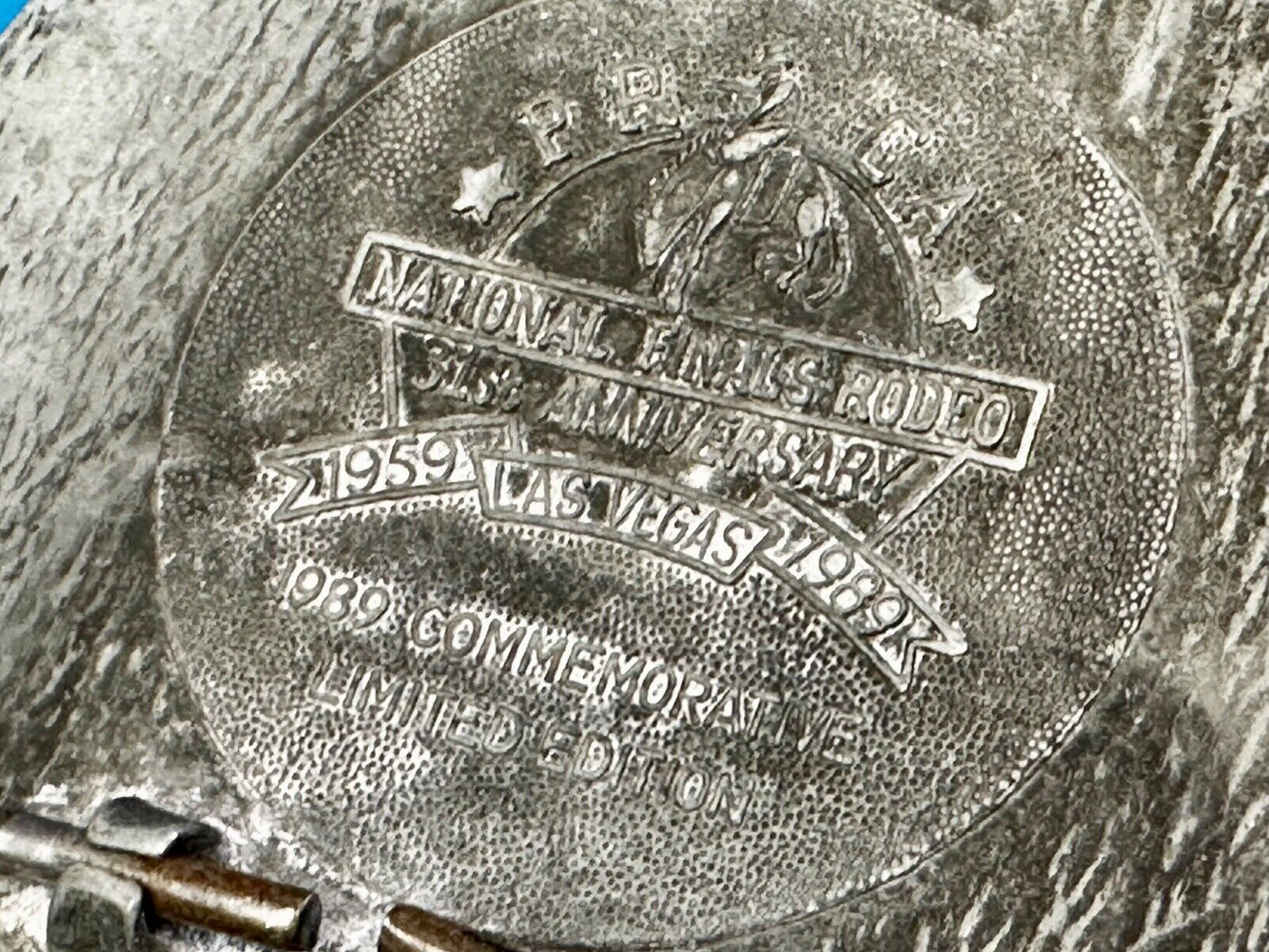 1989 NFR NATIONAL FINALS RODEO COWBOY BELT BUCKLE LAS VEGAS