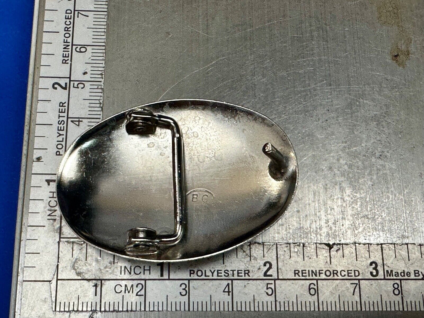 BC - Vintage B Cayaditto Zuni Bear Claw oval Belt Buckle