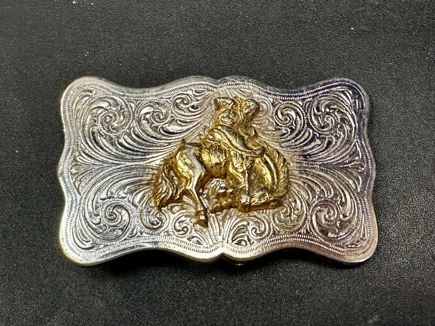 Vintage Cowboy Saddle Bronc small Cowgirls western belt buckle