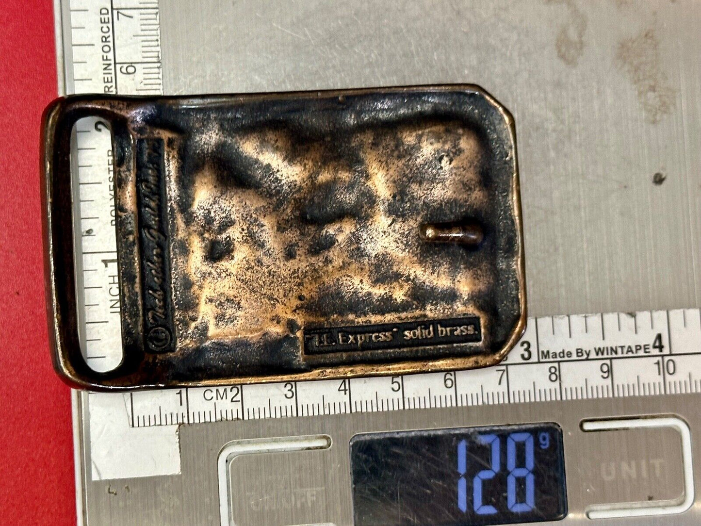 T.E.Express Tech Ether Guild Steam Locomotive Train Railroad vintage belt buckle