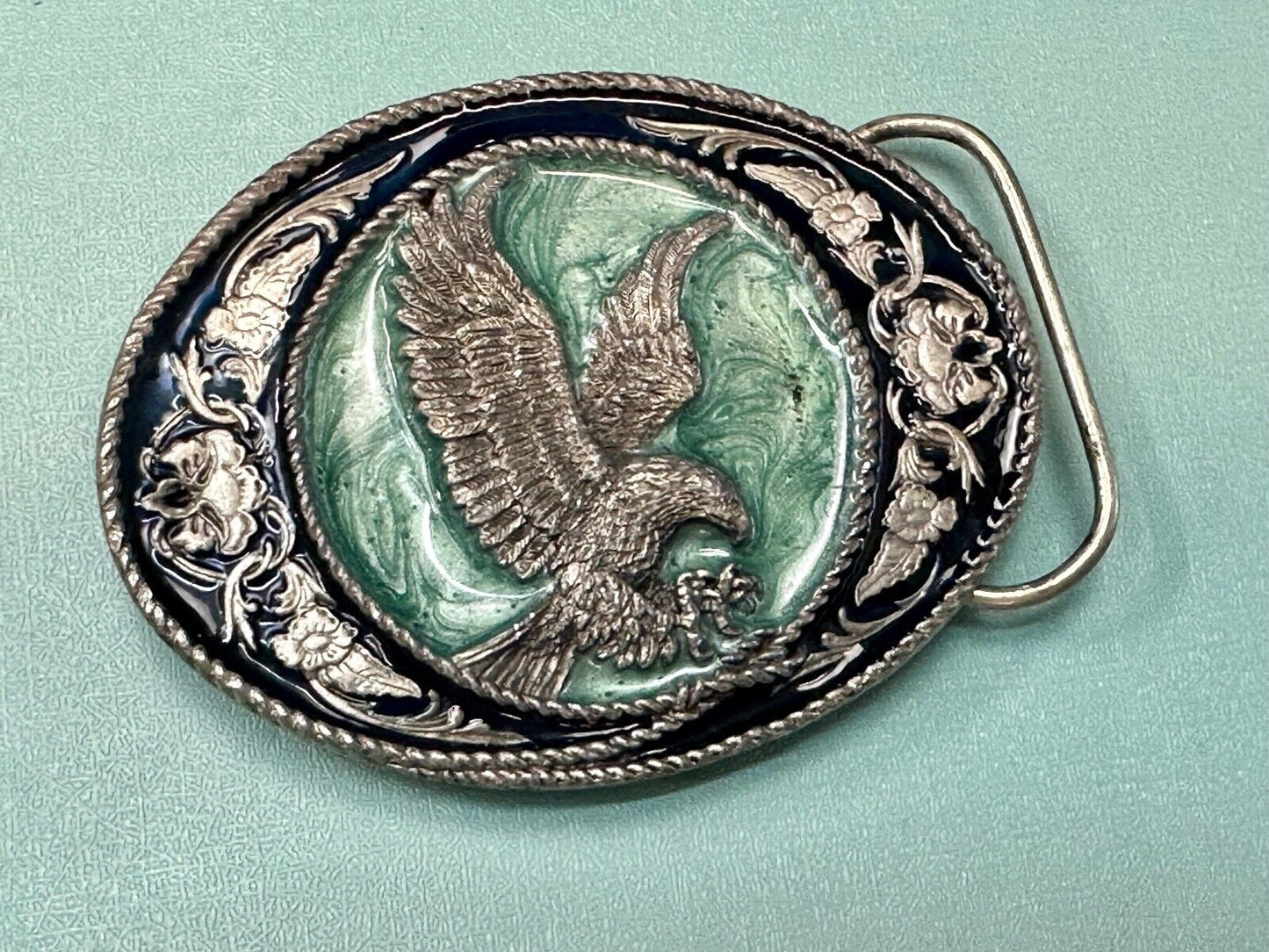 THE EAGLE - Attacking Hunting Diving Siskiyou Vintage Belt Buckle 1991 G-5