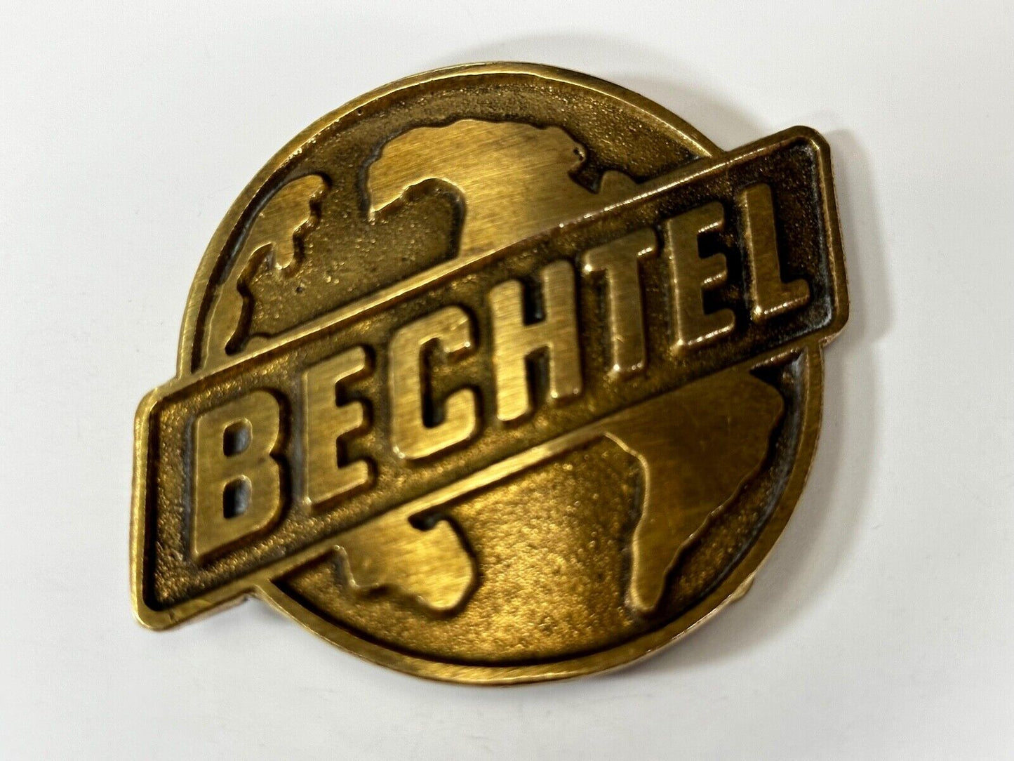 BECHTEL Engineering Construction Company Add Promo Dynabuckle Brass Belt Buckle