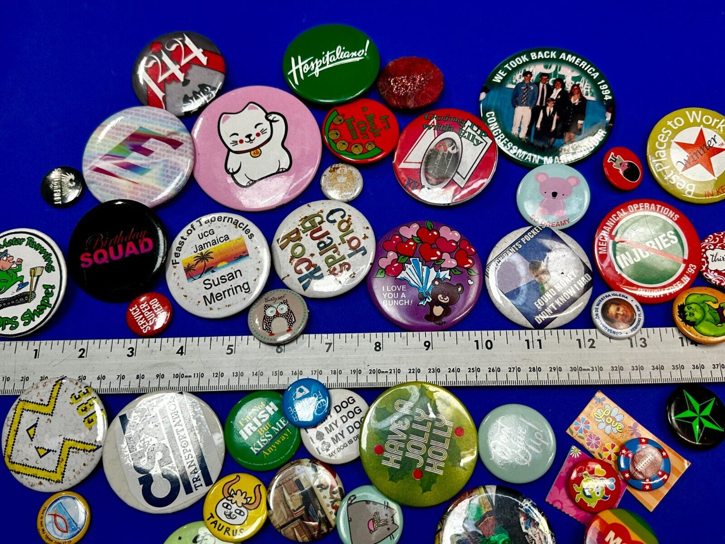Around 40 Button's Pin's - Advertising Promo Pinbacks Grab Bag Resale Gifts!