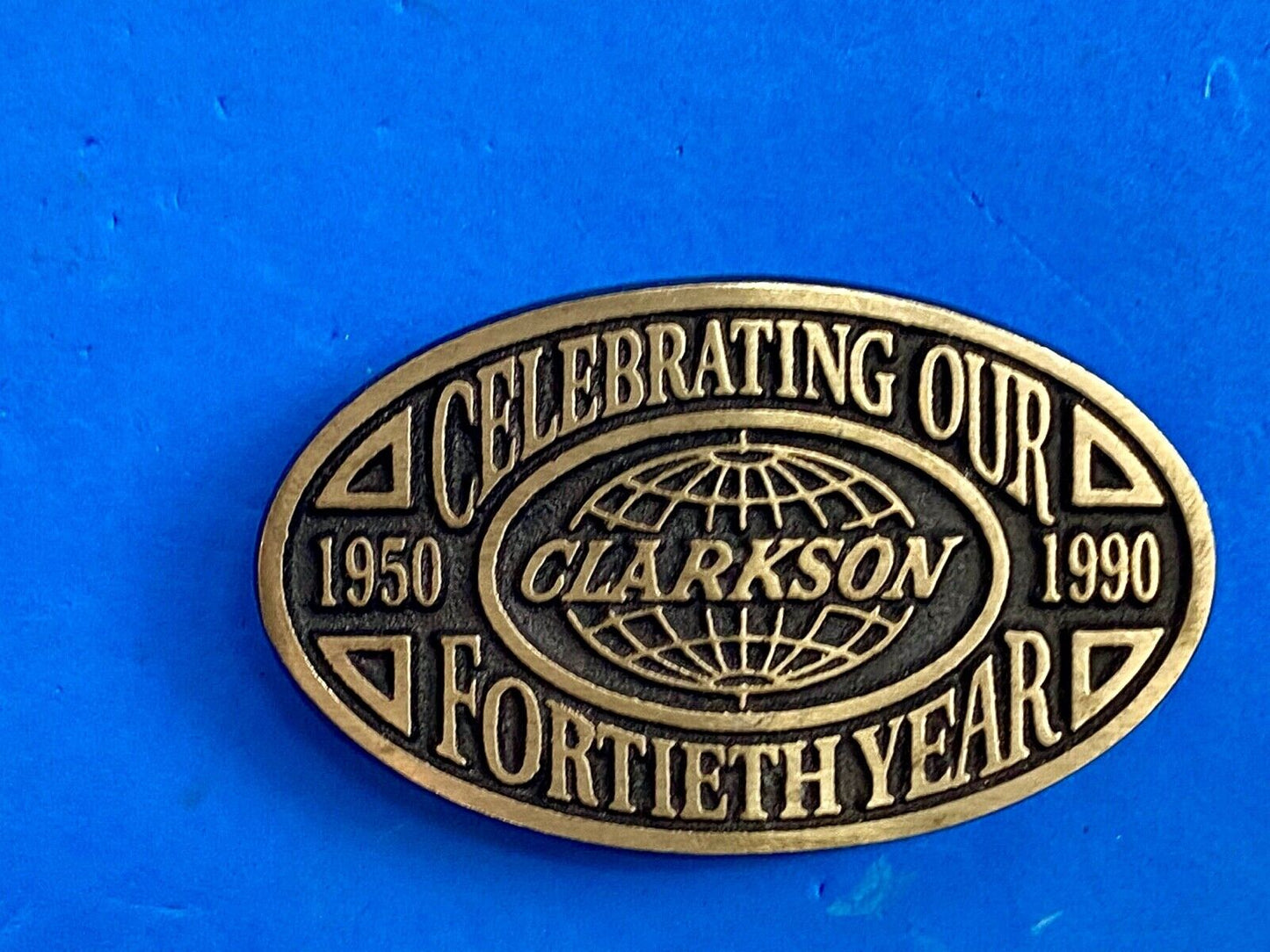 Vintage 1990 Clarkston - 14th year celebration belt buckle by Rainbow Medals