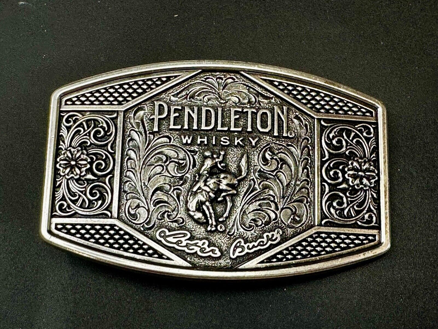 2022 Pendleton Whisky Let'er Buck Montana Silversmith Rodeo Cowboys Belt Buckle