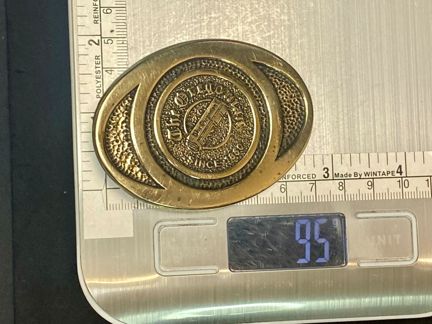 The Oregonian Portland News Paper Vintage Bts Brass Belt Buckle Since 1850