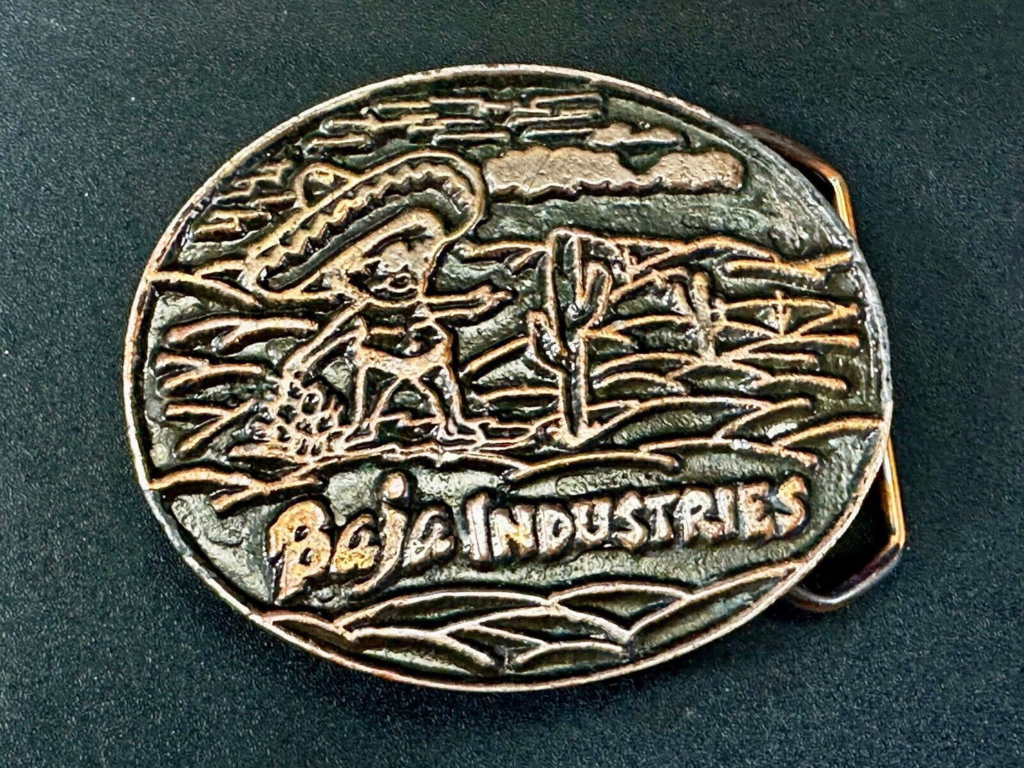 Baja Industries Company Logo? Round metal Belt Buckle
