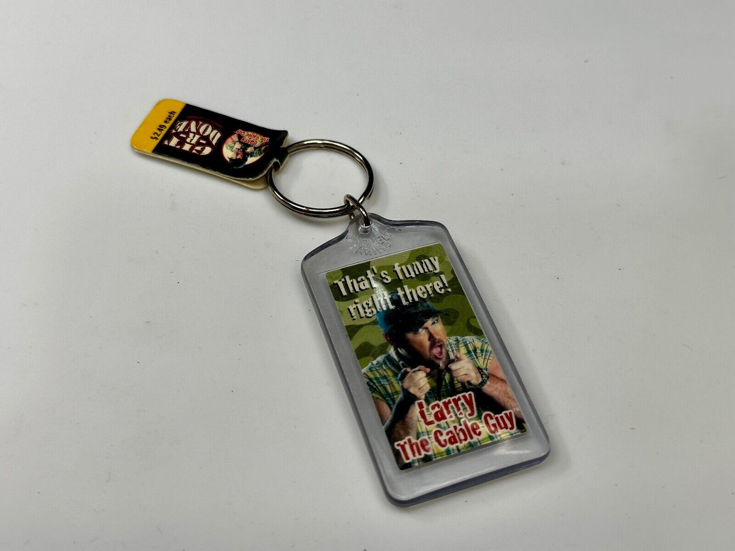 That's Funny Right There Larry The Cable Guy NOS Green Color Keychain Key Ring