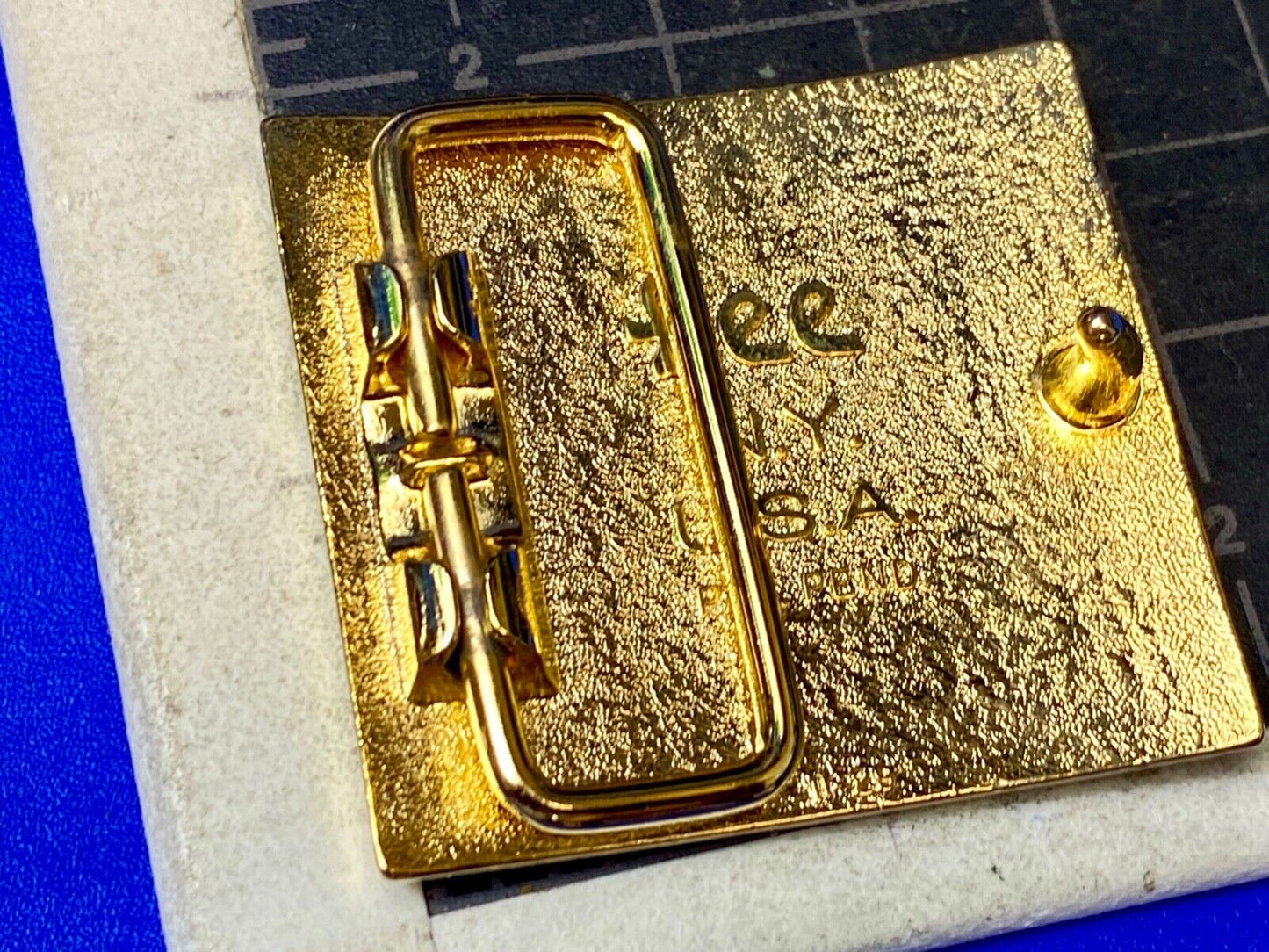 Vintage Lee Black Gold Enamel Zodiac Sign Astrology Aries? Belt Buckle