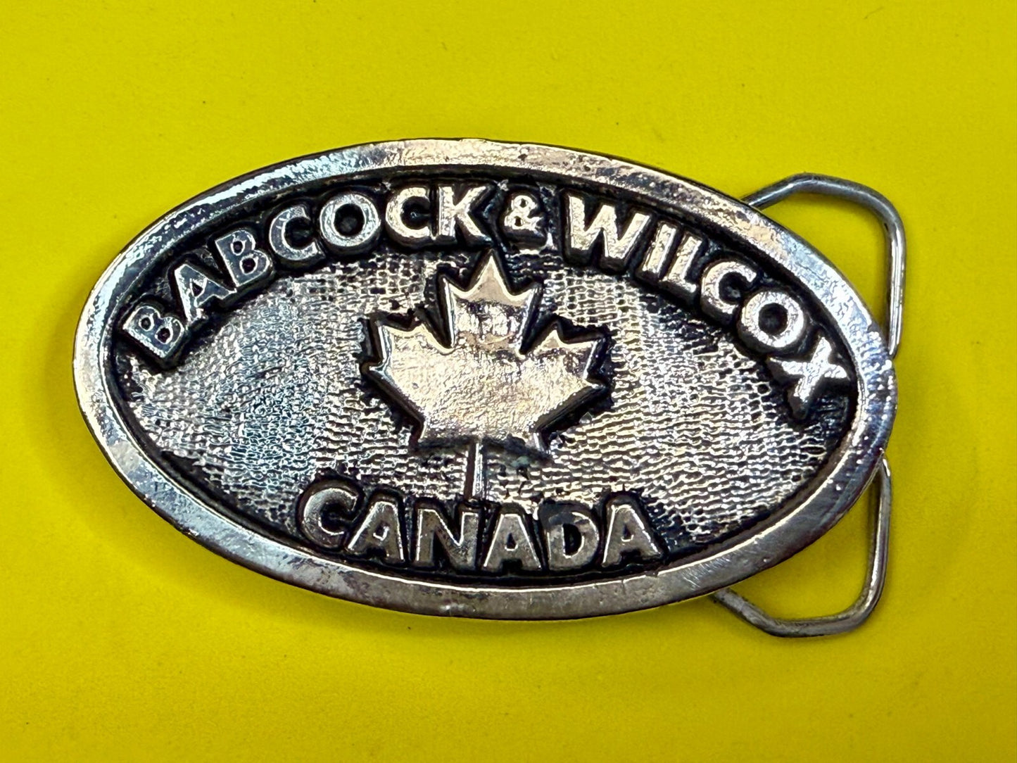 BABCOCK & WILCOX CANADA Clean Energy Com. Silver Tone Commemorative Belt Buckle