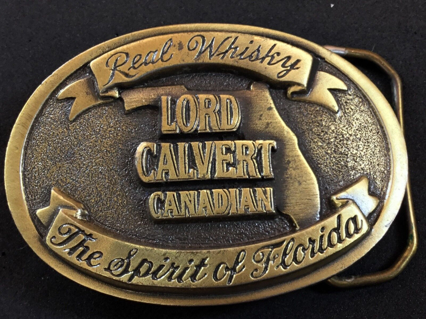 Vintage Belt Buckle Real Whisky Lord Calvert Canadian - Spirit of Florida Promo