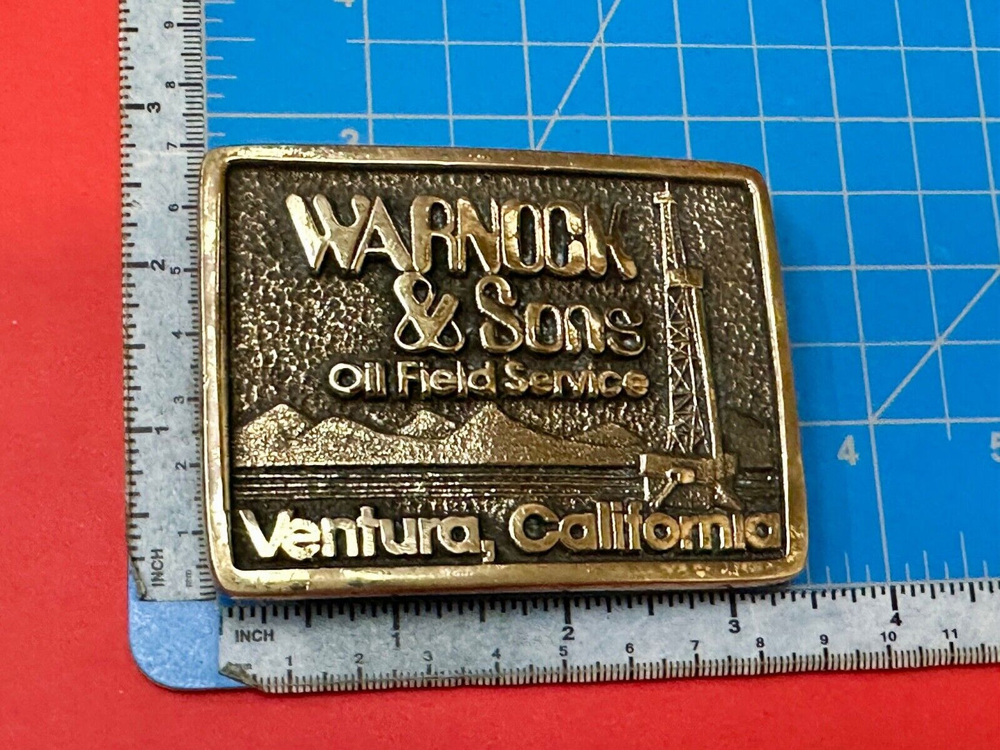 Awesome Oil Field Warnock & Sons Mine Service Ventura CA - Cal-Coast belt buckle