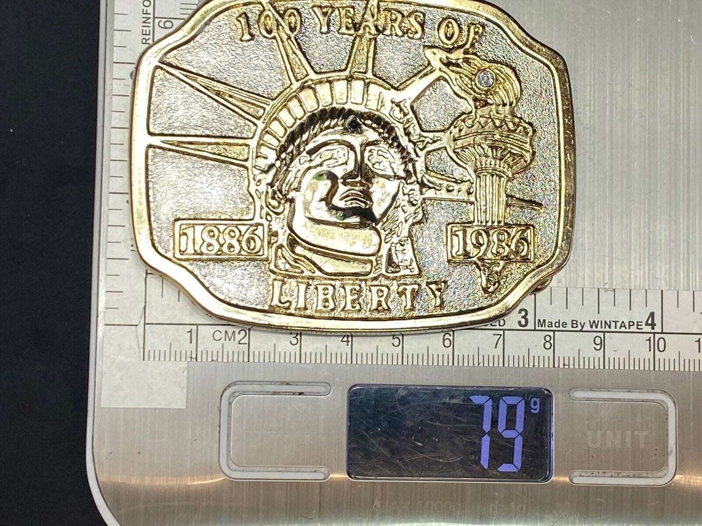 Vintage Belt Buckle 100 Years Of Lady Liberty 1886 - 1986 Statue Of Liberty