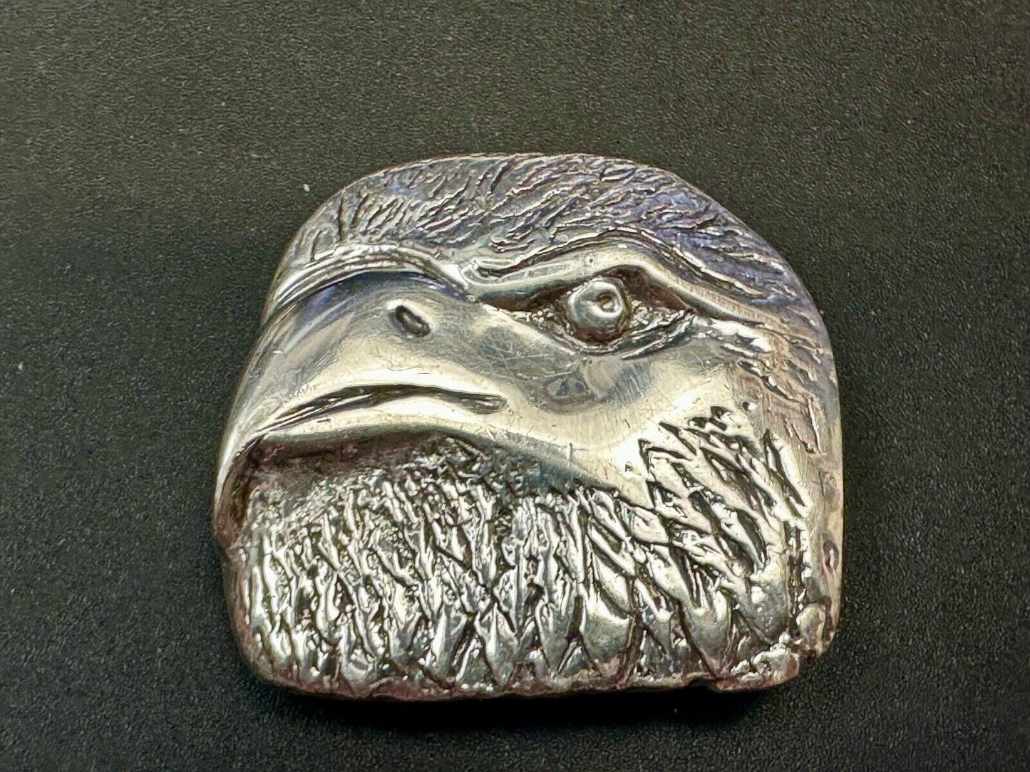 Bald Eagle Head - Patriotic America Silver Belt Buckle Artisan Made signed MH
