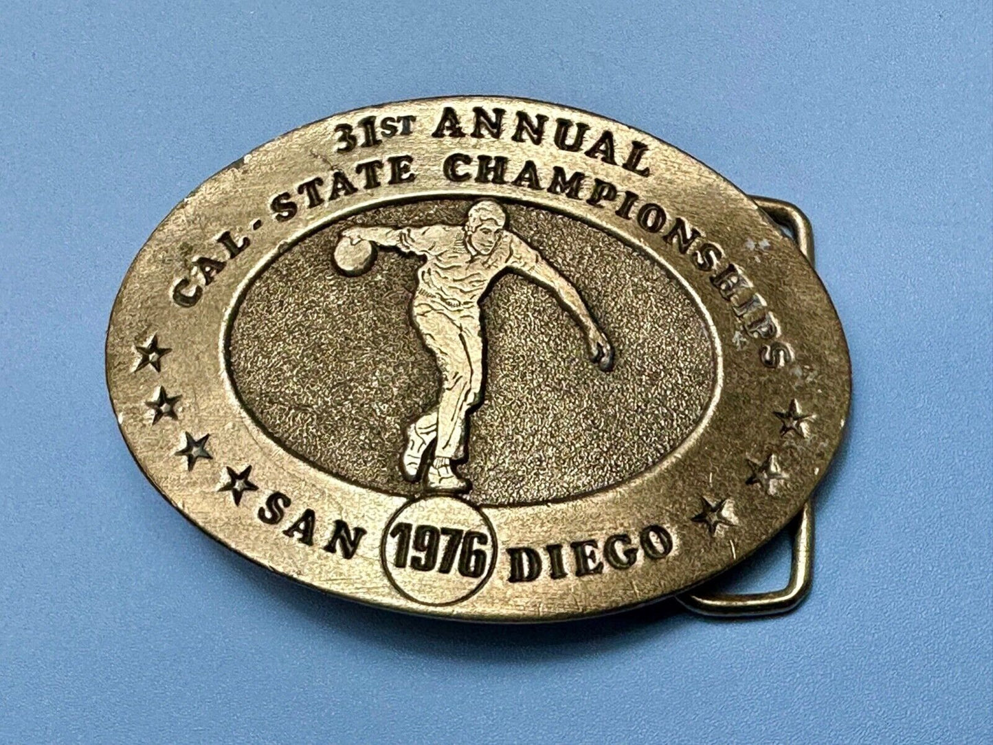 31st State Annual California Championship San Diego 1976 Bowling Belt Buckle