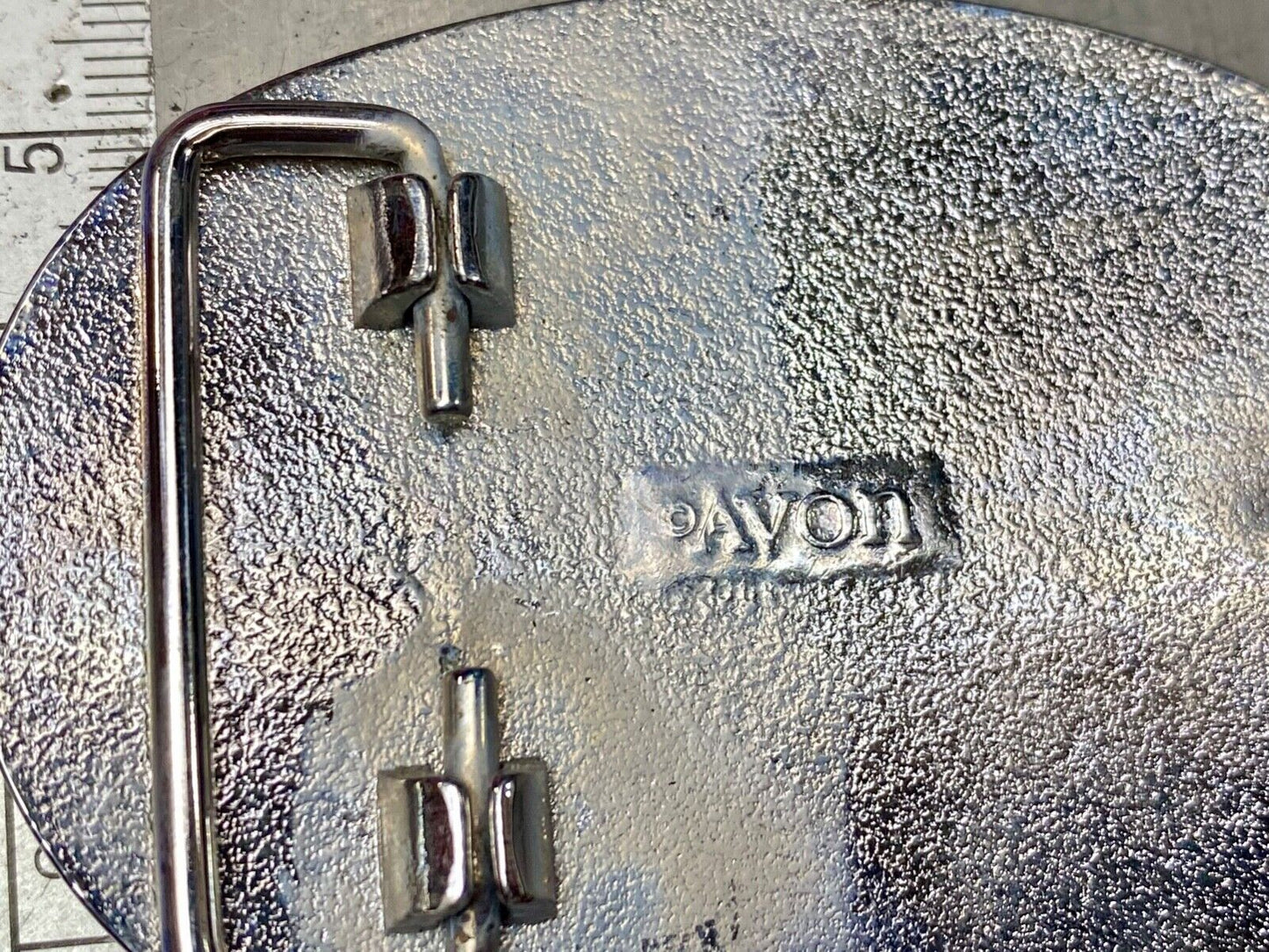 Avon Silver colored Western Saddle Belt Buckle For Any Belt up to 1 1/2 inches