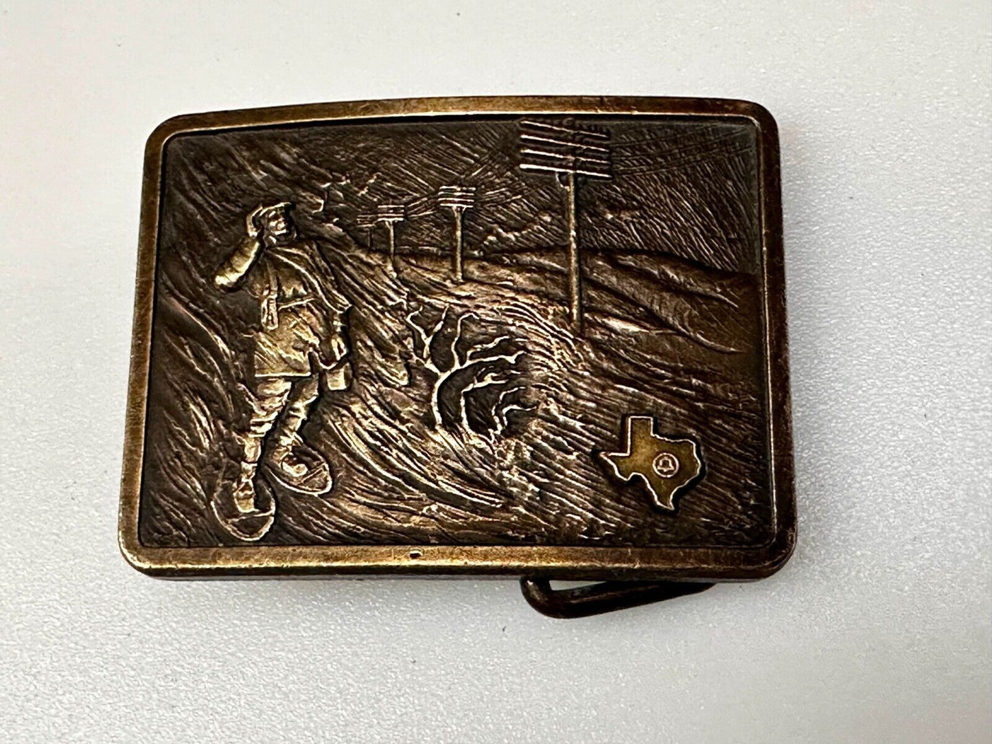 Texas Bell Telephone Award Belt Buckle by OC Tanner
