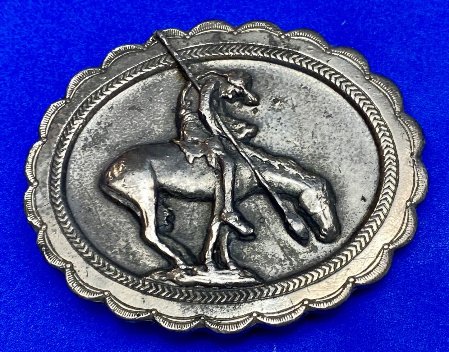 The Saga of the Native American Indian End of the Trial western belt buckle