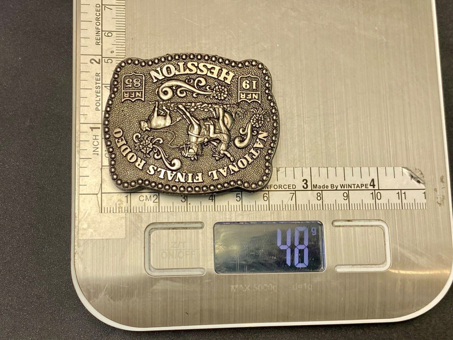 1985 Hesston Youth size third edition Nation Finals Rodeo NFR belt buckle