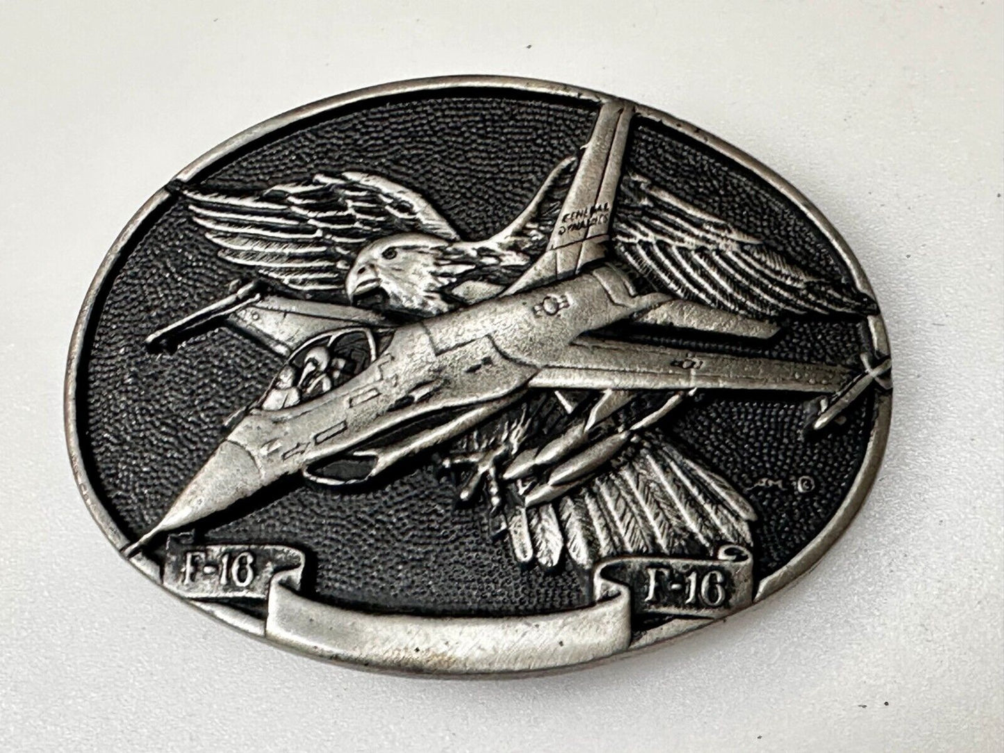 USAF F-16 Fighting Falcon Fighter Jet Airplane War Belt Buckle by Rey Okims