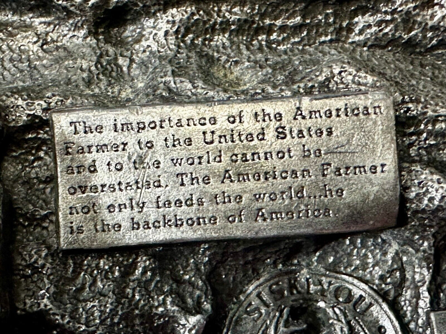The American Farmer Feeds The World Tractor Farming Commemorative Belt Buckle