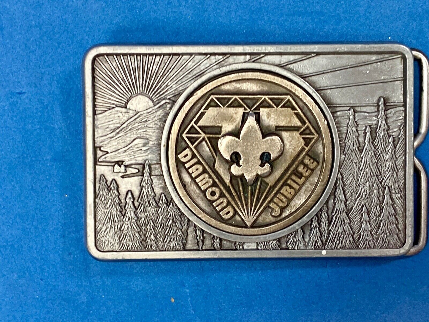 Vintage B.S.A. Diamond Jubilee belt buckle - Boy Scouts of America