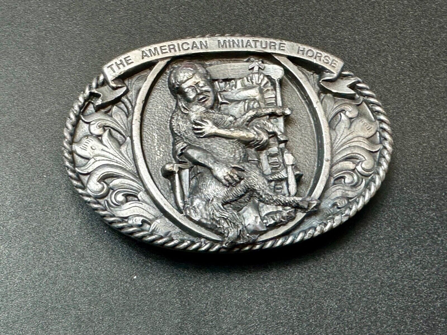 The American mini miniature horse commemorative belt buckle Love You can Hold!