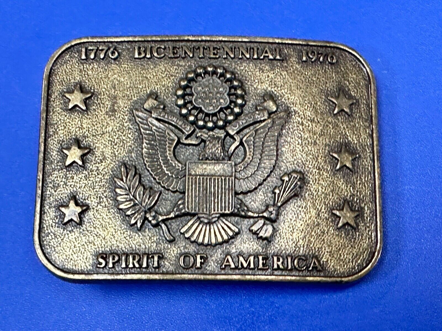 The Spirit of 76 - Patriotic American Eagle Emblem Seal vintage belt buckle