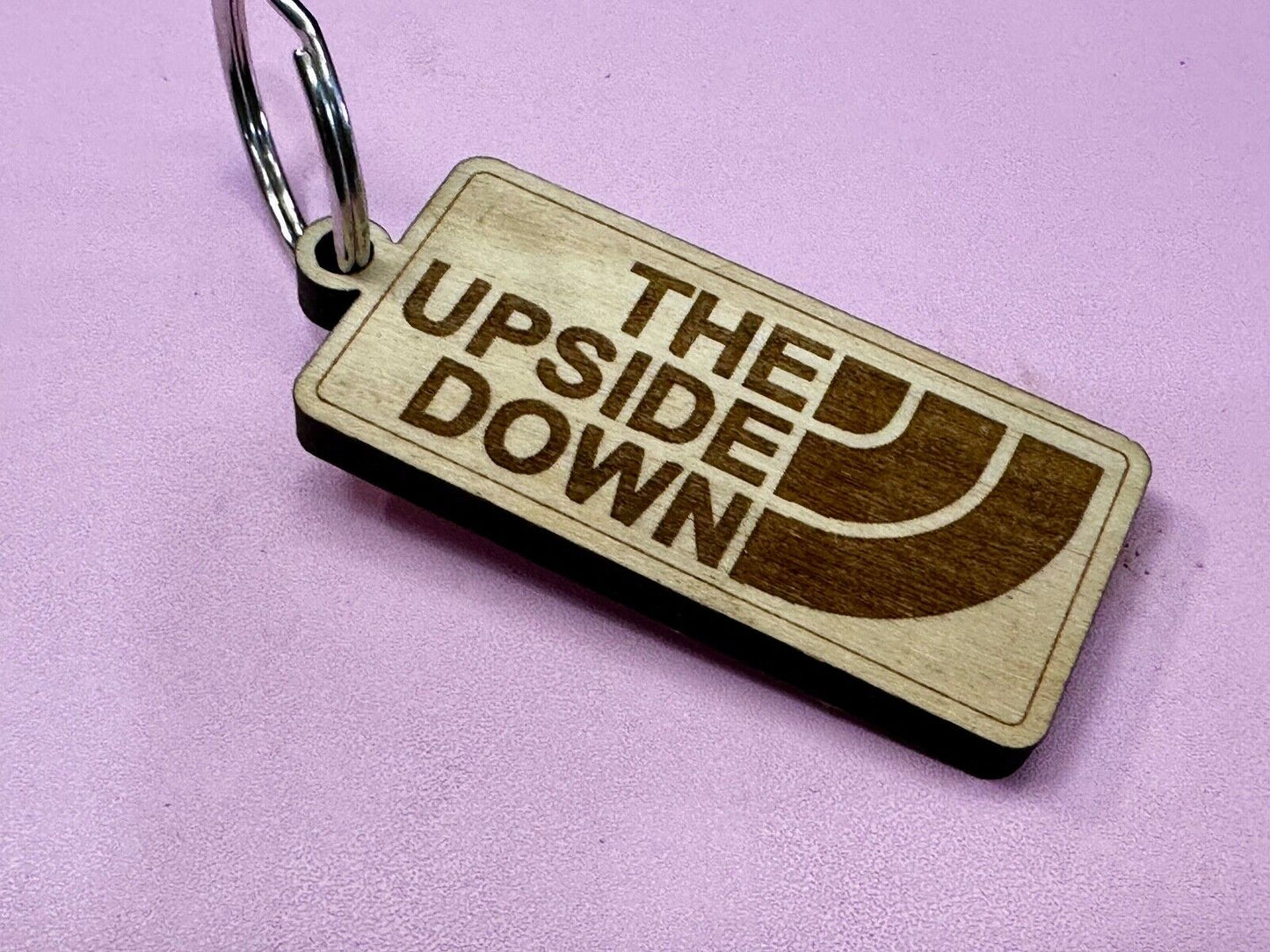 The Upside Down Promo Wood Keychain - Key Ring Chain