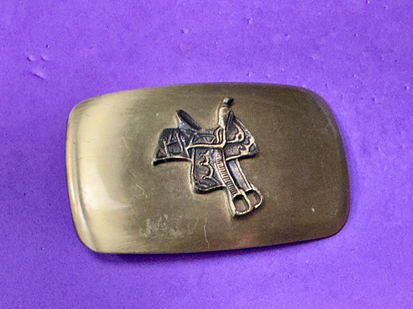 Vintage Chambers Horse saddle on western belt buckle
